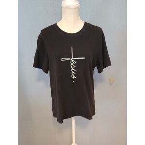 Amazon Essentials Jesus religions distressed grunge crew neck short sleeve top